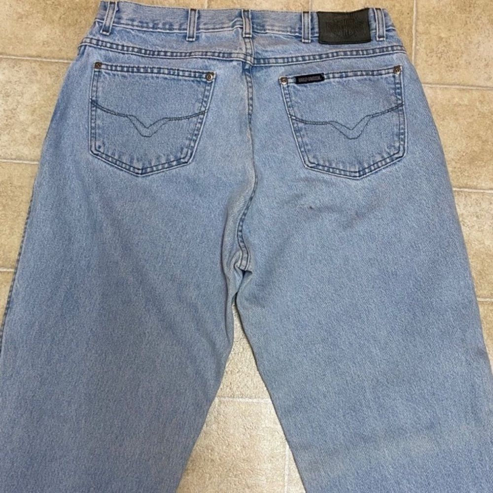 VTG, 90s 2000s Harley-Davidson Motorclothes Light Blue Men Straight Jeans 36x32